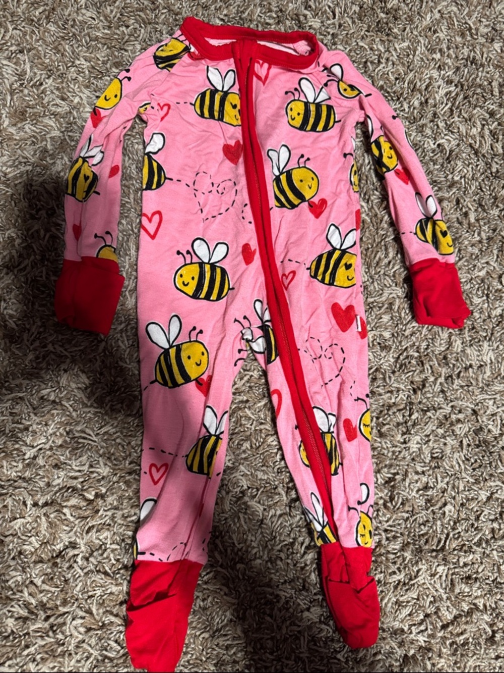 Little Sleepies Pink Bee Zippy 0-3 month